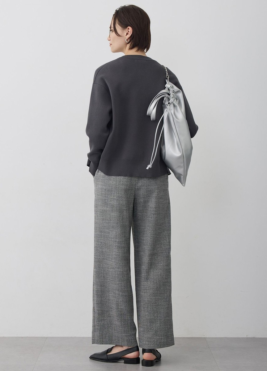 混棉圓領鈕扣針織外套